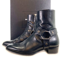 SAINT LAURENT PARIS サンローランパリ Wyatt Harness Ring Boot ワイアットハーネス リングブーツ ブラック サイドジップ 443190 AQS00 1000 Size 39 1/2 (24.5cm) 福生店