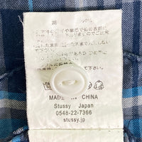 STUSSY ステューシー チェック 半袖シャツ ブルー sizeS 瑞穂店
