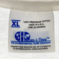 Human-i-Tees ヒューマンアイティーズ USA製 シングルステッチ ゴリラ to be or not to be シェイクスピア アートTシャツ ホワイト sizeXL 瑞穂店