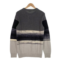 DIESEL ディーゼル アクリル ウール クルーネックニットセーター チャコール ブラック ホワイト Size M 福生店
