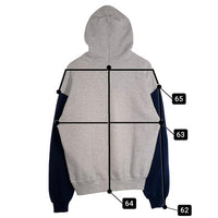 90's RUSSELL ATHLETIC ラッセルアスレチック 2トーン プルオーバースウェットパーカー グレー ネイビー USA製 Size XL 福生店