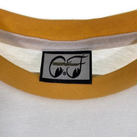 CORE FIGHTER コアファイター プリント 袖刺繡 ポケットTシャツ トリム ホワイト イエロー Size XL 福生店