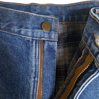 Carhartt カーハート フランネルチェックライナー デニムカーペンターパンツ インディゴ ウォッシュ加工 B236 DST メキシコ製 Size 34×32 福生店