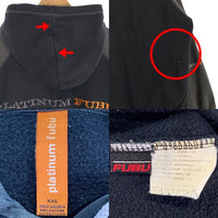 PLATINUM FUBU プラチナムフブ ワッペン 刺繡 プルオーバースウェットパーカー ブラック チャコール Size XXL 福生店