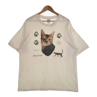 00's~ Abyssian 猫 プリントTシャツ ホワイト ギルダン2枚タグ Size XL 福生店