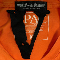 WORLD wide FAMOUS ワールドワイドフェイマス 2pac プリントTシャツ 刺繡 オレンジ Size XL 福生店