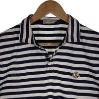 MONCLER モンクレール POLO SHIRT ボーダー ワッペン ポロシャツ ホワイト ネイビー Size M 福生店