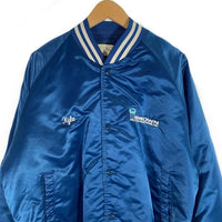 90`s Chalk Line チョークライン Brown Steel Contractors Inc ナイロン スタジアムジャケット スタジャン ブルー USA製 Size L 福生店