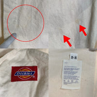 90's Dickies ディッキーズ オーバーオール 生成 アイボリー USA製 Size 34×34 福生店