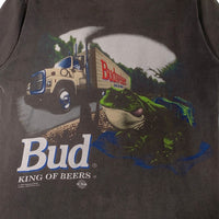 90's Budweiser バドワイザー KING OF BEERS 両面プリント Tシャツ フェードブラック Changes USA製 Size L 福生店
