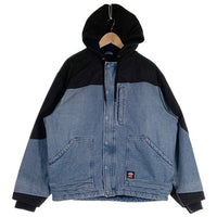 SUPREME シュプリーム 25AW Dickies ディッキーズ Cordura Hooded Work Jacket コーデュラフーデッドワークジャケット デニム ナイロン切替 ブラック ライトブルー Size XL 福生店