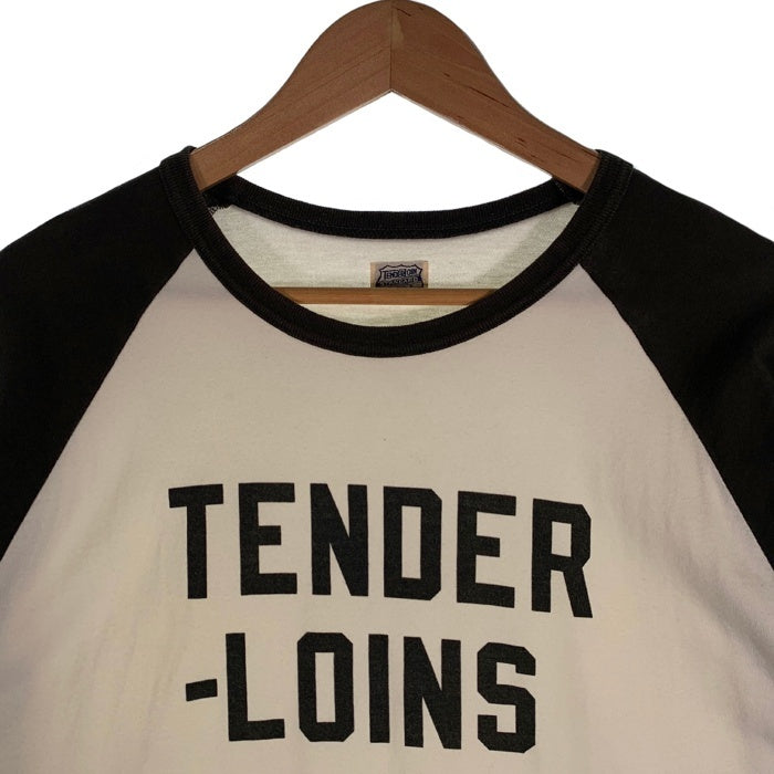 TENDERLOIN テンダーロイン T-RAGLAN ラグランスリーブ プリントTシャツ ホワイト ブラック Size L 福生店