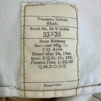 BUZZ RICKSON'S バズリクソンズ EARLY MILITARY CHINOS ミリタリー チノ トラウザーパンツ ベージュ P.B M.Cプリント M43035 H Size 33 福生店