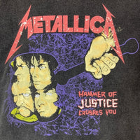 METALLICA メタリカ AND JUSTICE FOR ALL メタル・ジャスティス 公式タグ USA製 シングルステッチ 1988年コピーライト Tシャツ フェードブラック sizeXL 瑞穂店