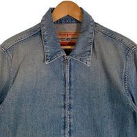 DIESEL ディーゼル D-ROHE ジップアップ デニムジャケット インディゴ 袖刺繡ロゴ Size M 福生店