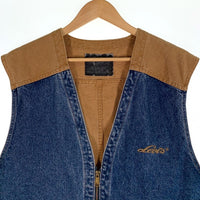 Levi's リーバイス ダック デニム切替 ジップアップ ベスト ブラウン インディゴ カナダ製 Size XL 福生店