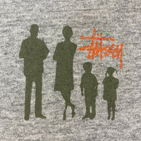 STUSSY ステューシー USA製 紺タグ シングルステッチ SSリンク ファミリーシルエット Tシャツ グレー sizeM 瑞穂店
