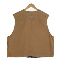 Levi's リーバイス ダック デニム切替 ジップアップ ベスト ブラウン インディゴ カナダ製 Size XL 福生店