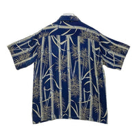 EVISU エヴィス レーヨン アロハシャツ ハワイアン 竹柄 ネイビー Size 40 瑞穂店