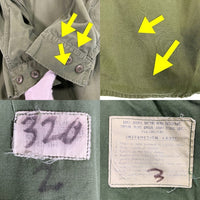 60's U.S.ARMY 米陸軍 Jungle Fatigue Jacket ジャングルファティーグ ジャケット オリーブ ノンリップ エポーレット無 Size S-R 福生店