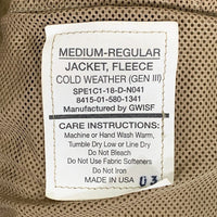 U.S.ARMY 米陸軍 GEN3 ECWCS FLEECE JACKET ジップアップ フリースジャケット コヨーテ 18年会計 8415-01-580-1341 Size M-R 福生店