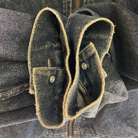 damani dada ダマーニダダ 襟レザー ジップアップ デニムジャケット インディゴ sizeXL 瑞穂店