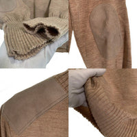 Burberrys バーバリー ショルダー エルボーパッチ ウールニットセーター ベージュ イングランド製 Size L 福生店