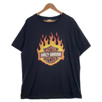 00's Harley-Davidson ハーレーダビッドソン バー&シールド フレイム プリント Tシャツ ブラック DELTA Size L 福生店