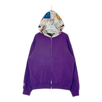 A BATHING APE アベイシングエイプ 初期フランケンタグ NFS限定 SHARK HOODIE WIDE FULL ZIP DOUBLE HOODIE シャーク フルジップパーカー パープル sizeL 瑞穂店