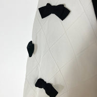 M'S GRACY エムズグレイシー ak-118526 リボンスリーブニットワンピース ブラック ホワイト size36 瑞穂店