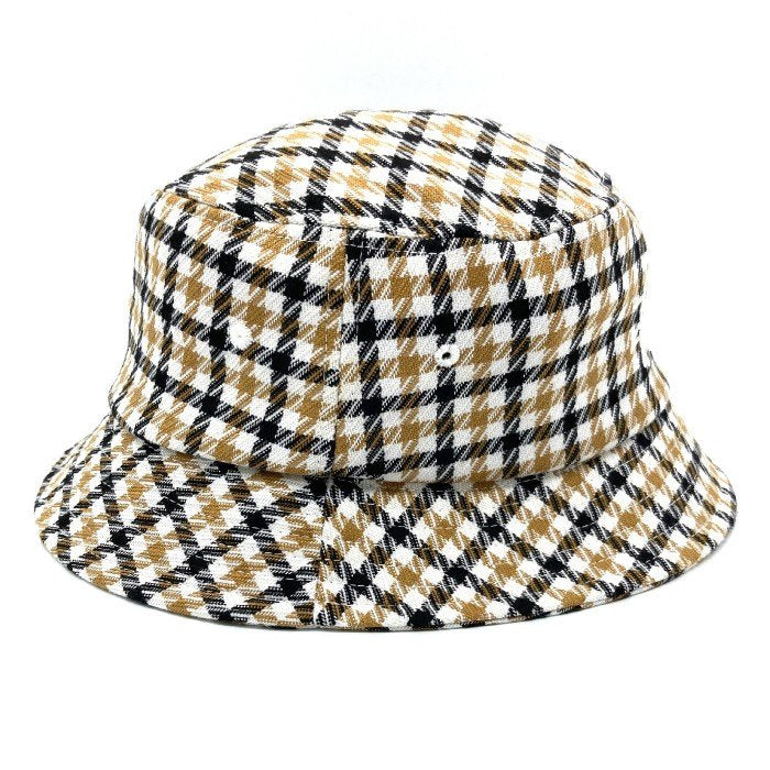 STUSSY ステューシー 132963 Big Logo Check Plaid Bucket Hat ロゴ刺繍 チェック バケットハット ベージュ  sizeL/XL 瑞穂店