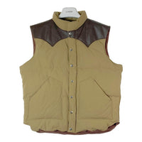 SUGAR CANE シュガーケーン SC12340 LATHER YOKE DOWN VEST レザーヨーク ダウンベスト ブラウン sizeXL 瑞穂店