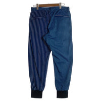 glamb グラム Clump wide denim ウォバッシュ ストライプ パッチワーク ジョガーパンツ 裾リブ インディゴ GB17SM/P10 Size 3 福生店