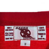Dagda Leathers ダグダレザーズ プリントTシャツ 袖刺繡 レッド 旧マッコイ 滝沢氏 2 Size M 福生店