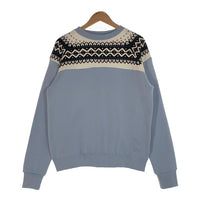 American Dream アメリカンドリーム 雪柄 クルーネックスウェットトレーナー サックスブルー Size L 福生店
