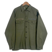 70's U.S.ARMY 米陸軍 OG-507 ユーティリティシャツ オリーブ 77年会計 Size L 相当 福生店