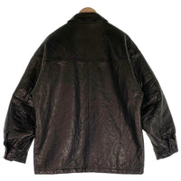 M エム used wash leather car coat ユーズドウォッシュ レザーカーコート ジャケット 中綿 ブラック M-JK-07 Size F 福生店