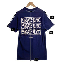 90's SKATE N.Y.C. スケートニューヨーク DIVISION プリントTシャツ ネイビー フルーツオブザルーム Size L 福生店