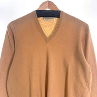 BURBERRYS バーバリー by Glenmac 羊毛 ラムズウール Vネック セーター ベージュ スコットランド製 Size M相当 福生店