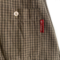 80's STUSSY ステューシー コットンチェックシャツ 長袖 グリーン USA製 黒タグ やや厚手 Size L 福生店