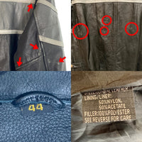 HOT LEATHERS ホットレザー スタンドカラー レザーシングルライダースジャケット ブラック グレー ライナー無 Size 44 福生店