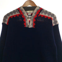 RAU-NEULE KY ニット カーディガン ネイビー レッド グレー Size L 福生店