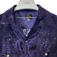 Needles ニードルズ JO153 C.O.B.One-Up Shirt-Burnout velvet 長袖 ベルベット オープンカラーシャツ パープル sizeM 瑞穂店