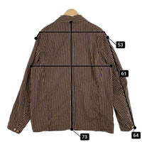 TCB JEANS ティーシービージーンズ Cathartt Chore Coat Tabby Cat Stripe キャットハート チョアコート カバーオール ブラウンヒッコリー Size 42 相当 福生店
