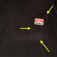 90's Marlboro マルボロ coyote bluff コヨーテ ポケット Tシャツ ブラック フルーツオブザルームボディ Size XL 福生店