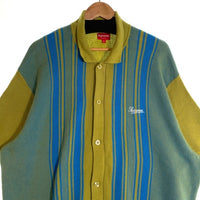 SUPREME シュプリーム 22SS Stripe Button Up Polo ストライプ ボタン 半袖 ポロシャツ グリーン Size XL 福生店