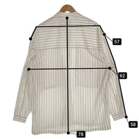 E.TAUTZ イートウツ バンドカラー コットン ストライプシャツ オーバーサイズ クリーム GKG-58310-B Size S 福生店