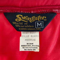 swingster スウィングスター 70s レーシングベスト 中綿 ナイロン 企業ロゴ レッド sizeM 瑞穂店
