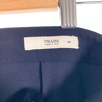 PRADA プラダ ウール ノータック ストレートスラックス ネイビー イタリア製 Size 48 福生店