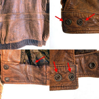 Pierre Bonee ピエールボーン 襟ボア レザーフライトジャケット ブラウン Size 4L 福生店